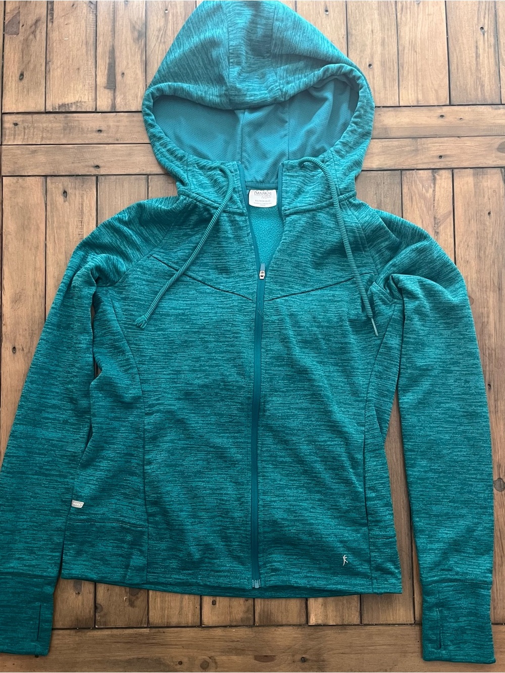 Danskin Now Teal  Full-Zip Hooded Active Jacket